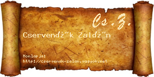 Cservenák Zalán névjegykártya
