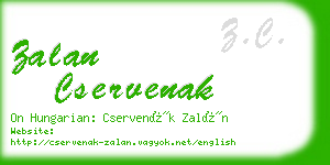 zalan cservenak business card